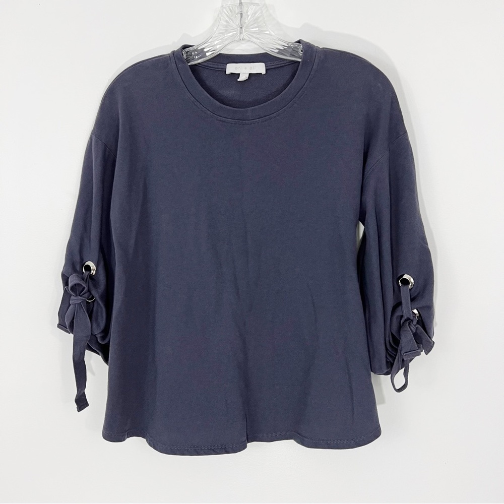 Anthropologie Eri + Ali Tie Sleeve Lightweight Pullover Sweatshirt